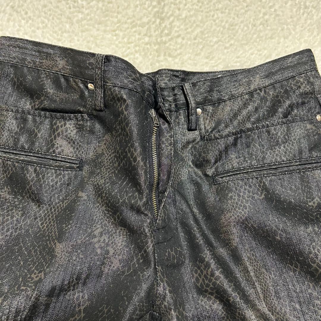 セマンティックデザイン 微光沢 蛇柄 パンツ y2k archive レア LL