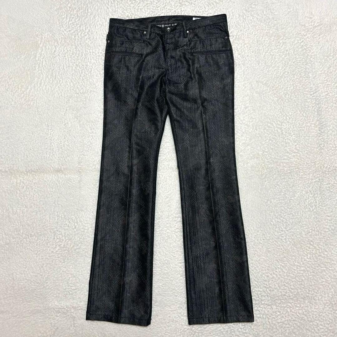 セマンティックデザイン 微光沢 蛇柄 パンツ y2k archive レア LL