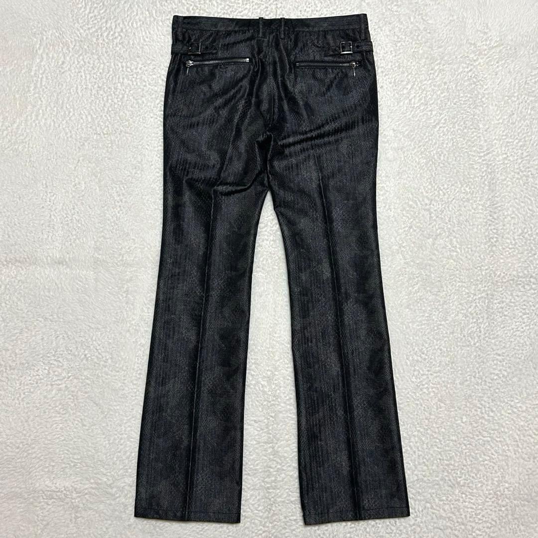 セマンティックデザイン 微光沢 蛇柄 パンツ y2k archive レア LL