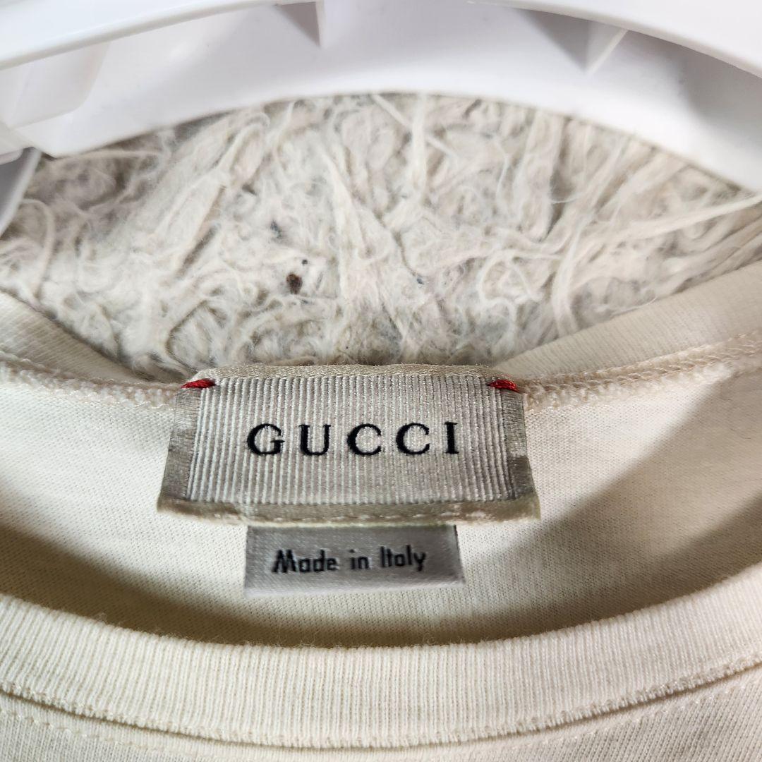 美品 GUCCI Tシャツ インターロッキング ラケット ロゴ刺繍 XS