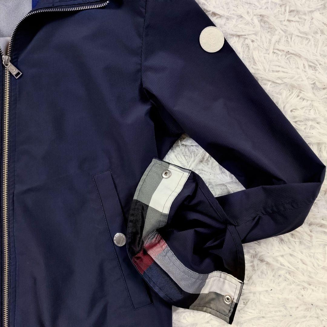 BLACK LABEL　フーデットパーカー　ブラックチェック　ロゴ　ネイビー