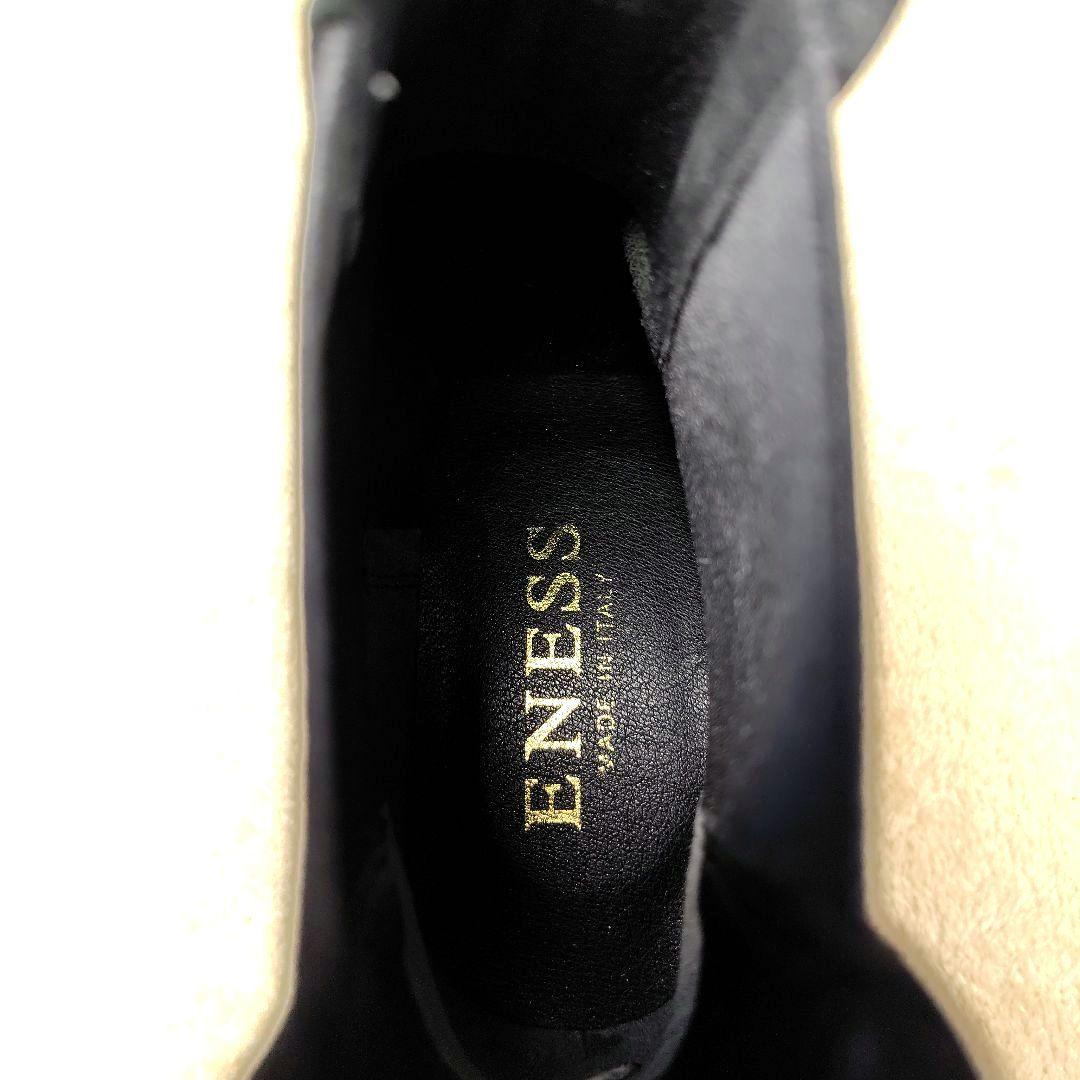 未使用級 ENESS エネス サイドゴアブーツ 厚底 トラックソール 黒色