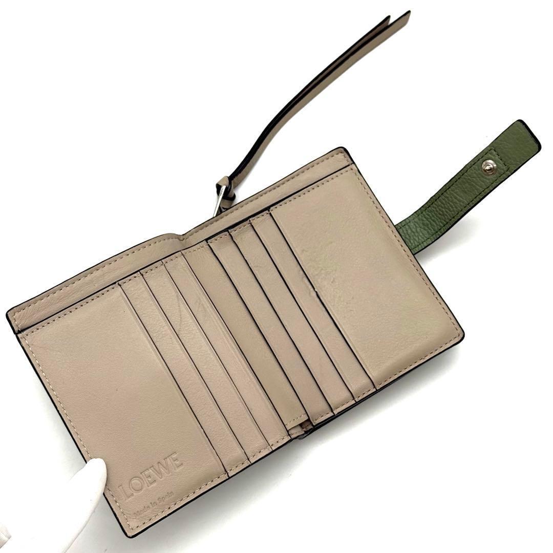 極上美品❣️LOEWE ロエベ アナグラム コンパクト グリーン 財布 P47