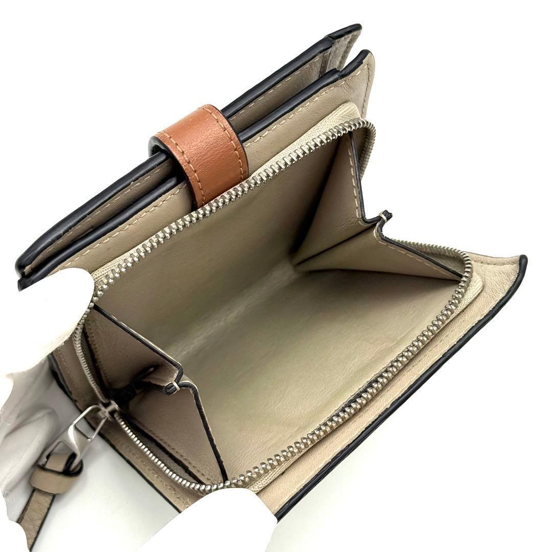 極上美品❣️LOEWE ロエベ アナグラム コンパクト グリーン 財布 P47