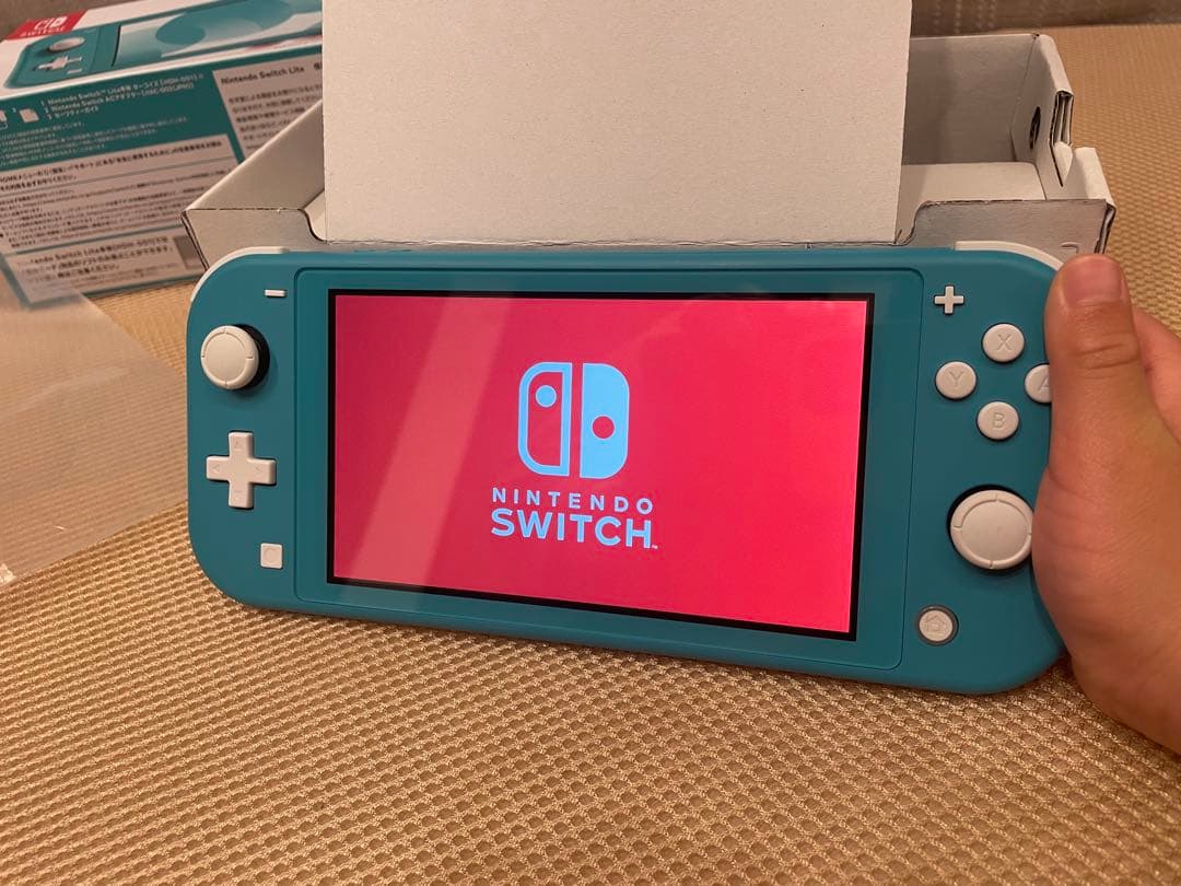 中古｜Nintendo Switch Lite ターコイズ 本体 箱・充電器あり