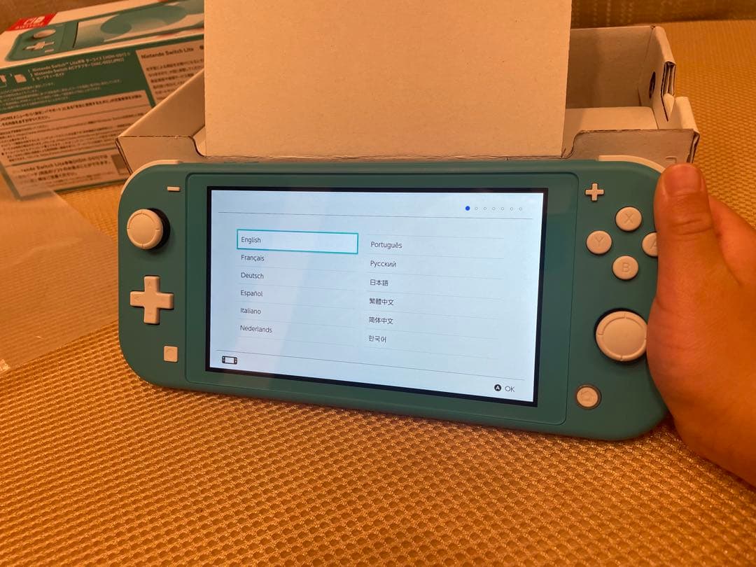 中古｜Nintendo Switch Lite ターコイズ 本体 箱・充電器あり