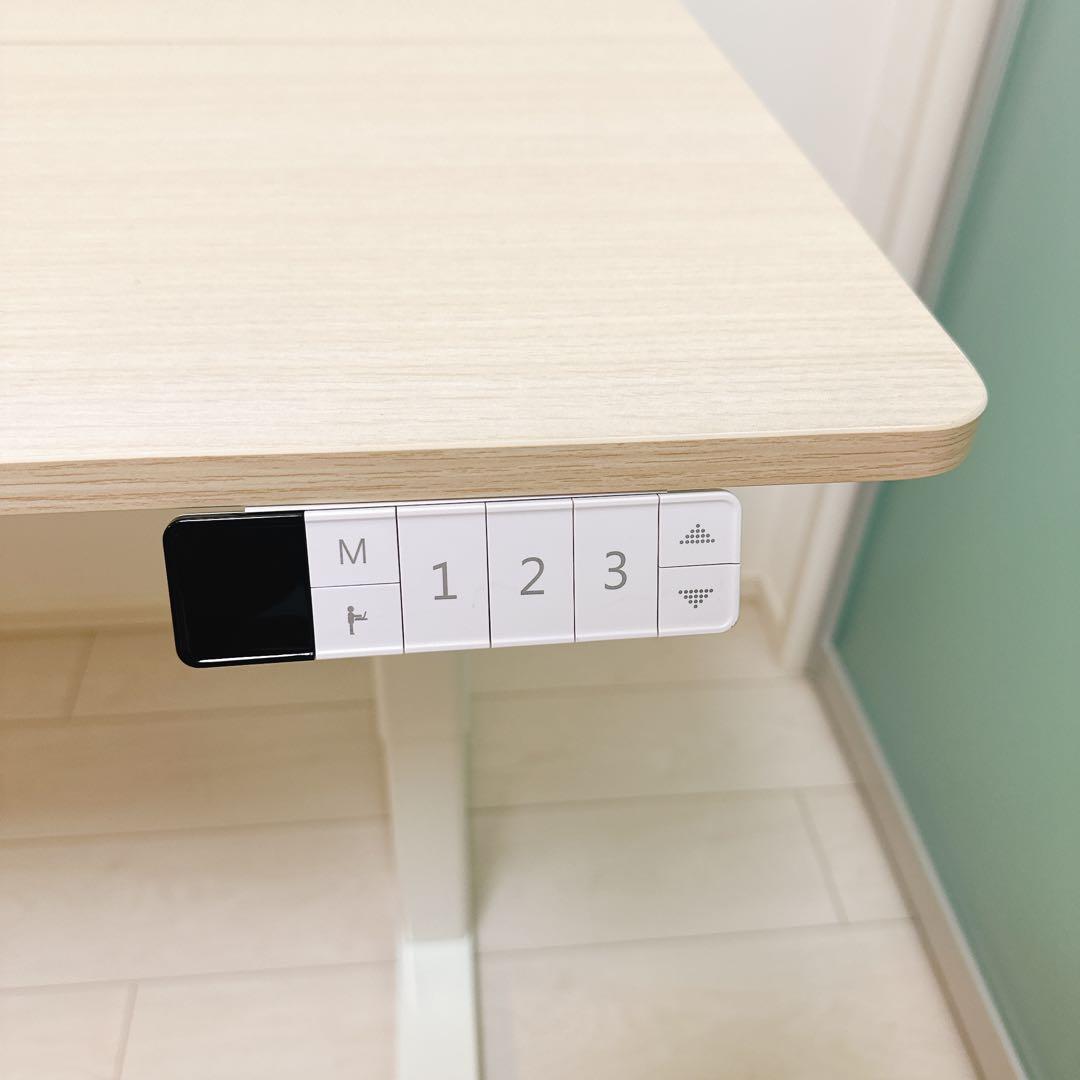 【送料無料】昇降式デスク ロータイプ　幅120cm パソコンデスク　収納フック付
