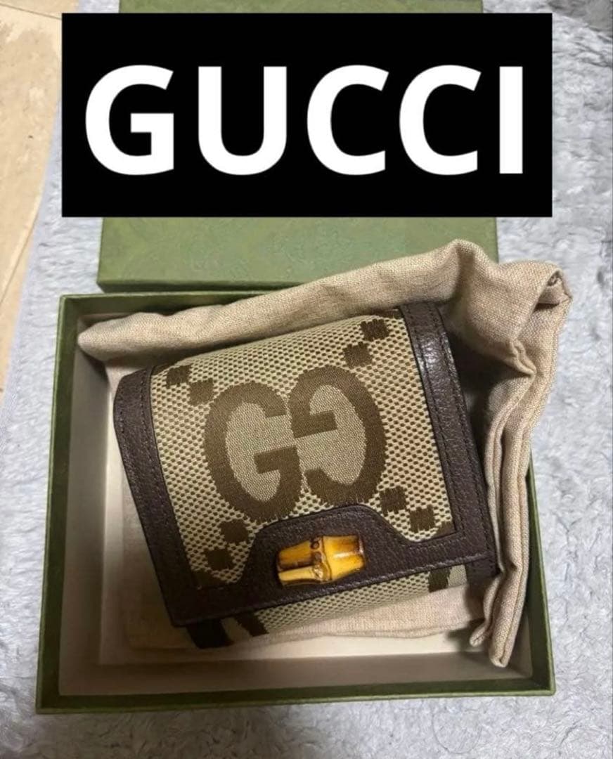 本日限定価格　最安値　ノベルティ付き　Gucci ジャンボGG 折り財布　大容量