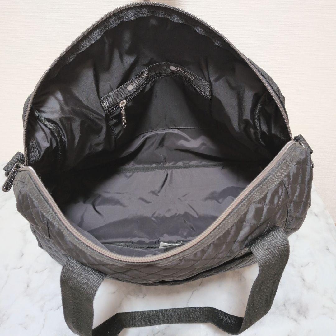 【美品】LeSportsac ブラック ボストンバッグ マザーズバッグ