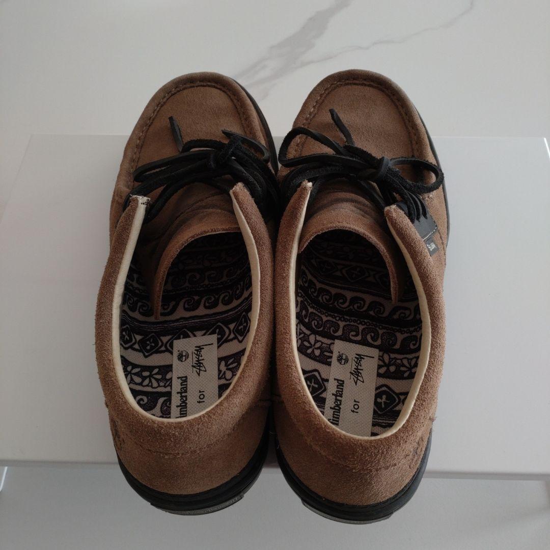 STUSSY✕ティンバーランド ブラウン スエード モカシンデッキシューズ