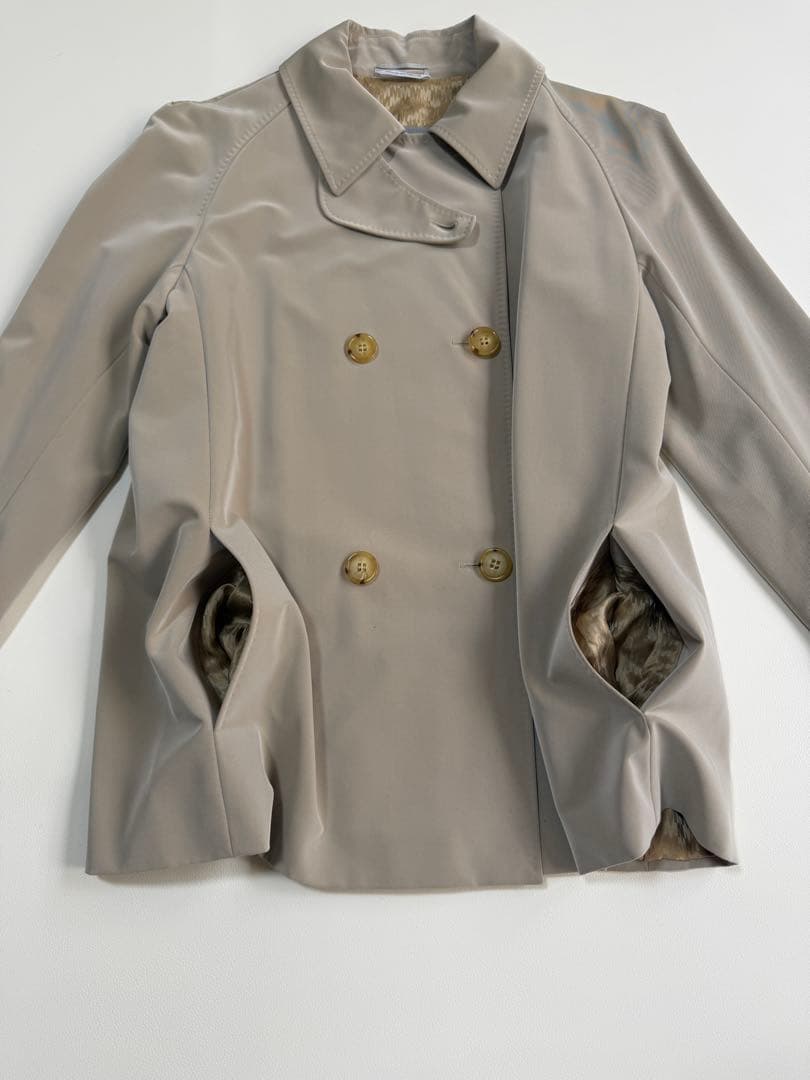 銀タグ✨ MaxMara イタリア製 ショートコート 40 裏地ロゴモノグラム