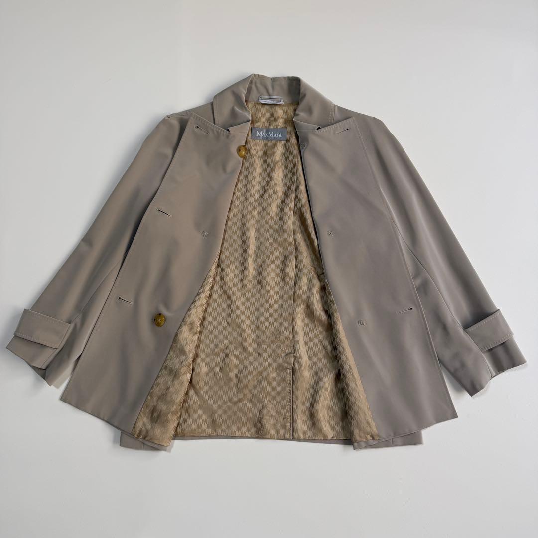 銀タグ✨ MaxMara イタリア製 ショートコート 40 裏地ロゴモノグラム