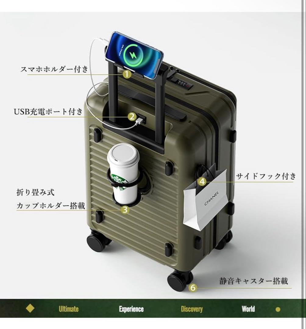 スーツケース 片開き a 機内持ち込みサイズ キャリーケース フロントオープン