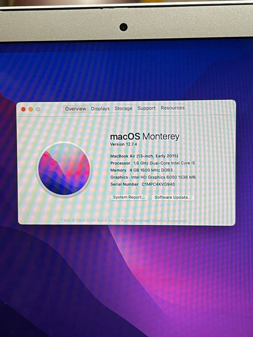 MacBook本体 MacBook Air (13-inch, Early 2015)
