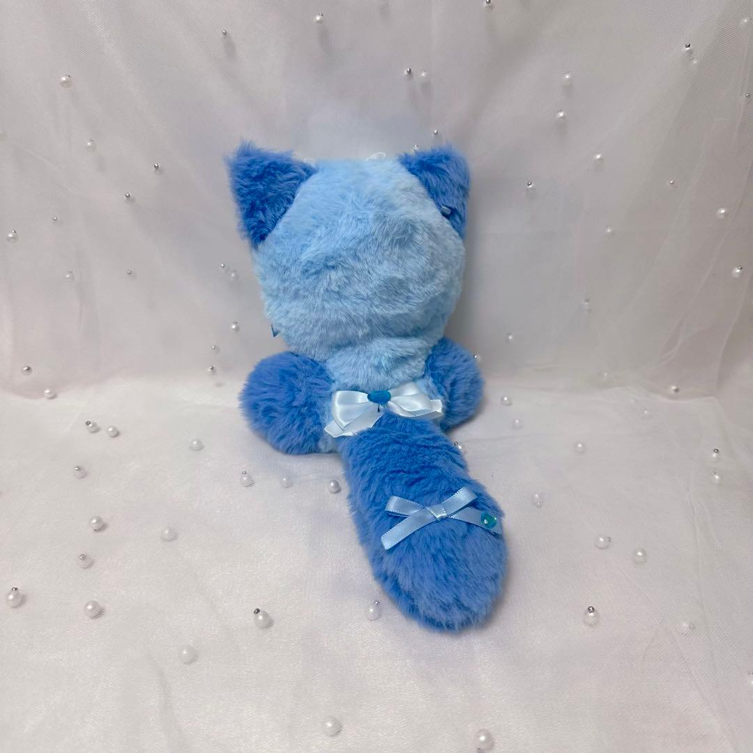 ぬい服 10~13cm おすわり 猫 ネコ耳 ブルー