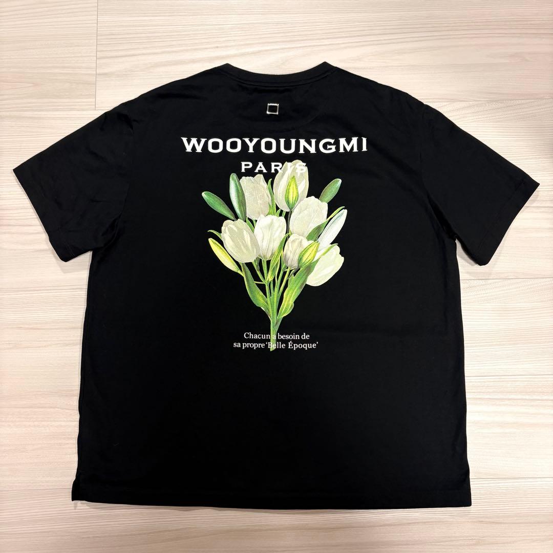 WOOYOUNGMI 花柄プリント Tシャツ ブラック