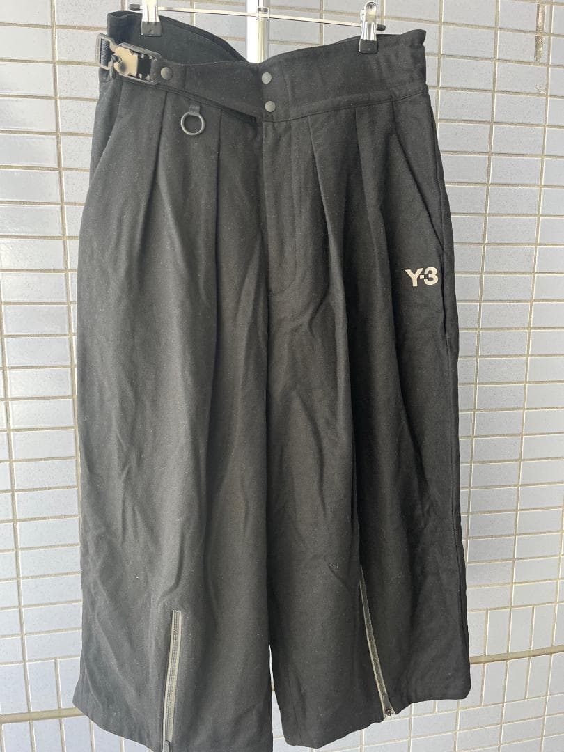 Y-3 WOOL FLANNEL CROPPED PANTS Sサイズ