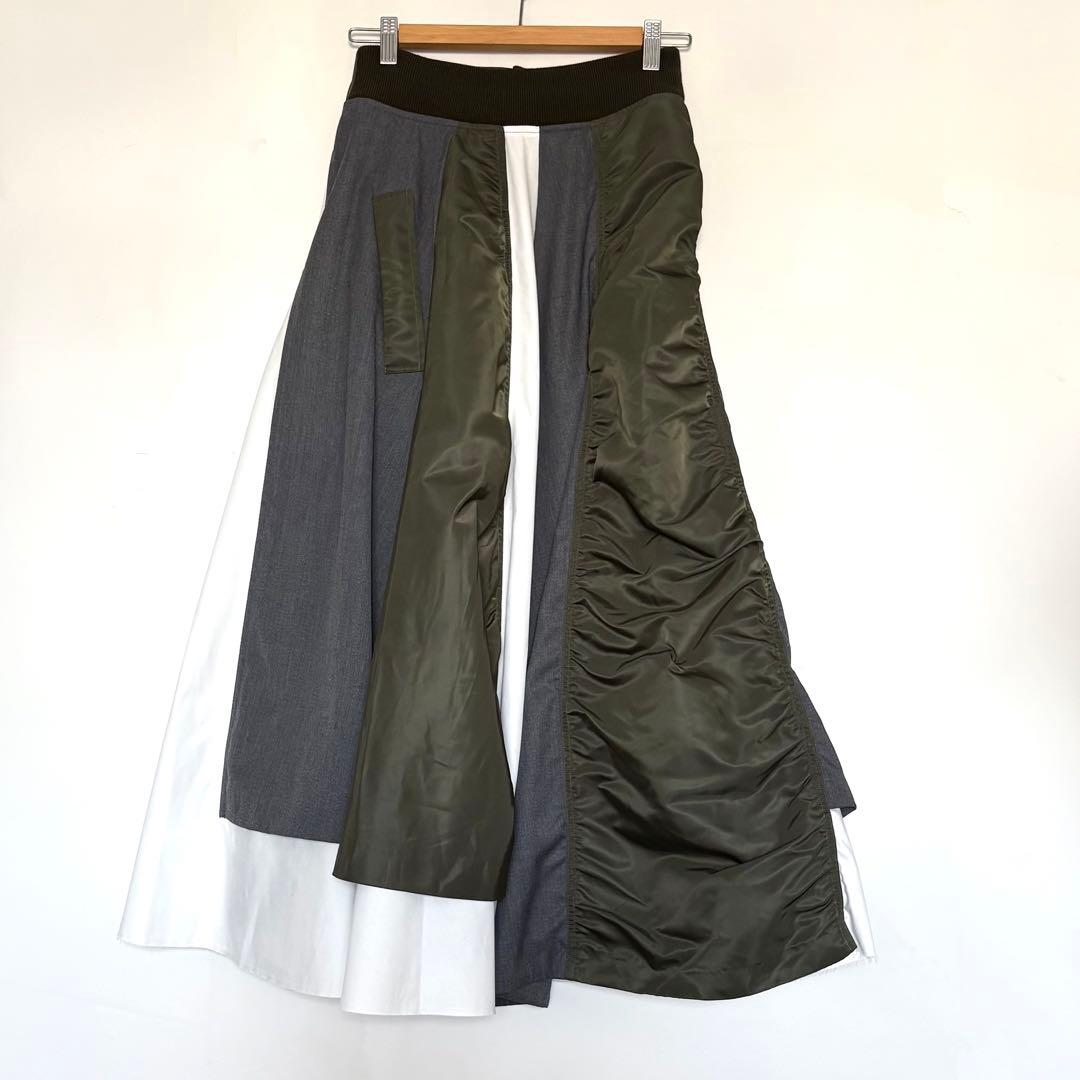 【最終価格】ENFOLD ナイロンツイル Mix Fabric スカート