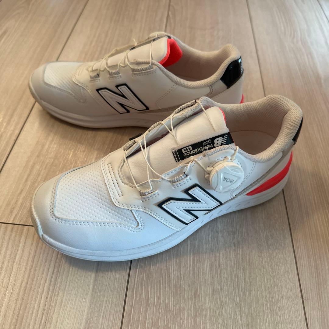 New Balance 996 ゴルフシューズ ホワイト/オレンジ