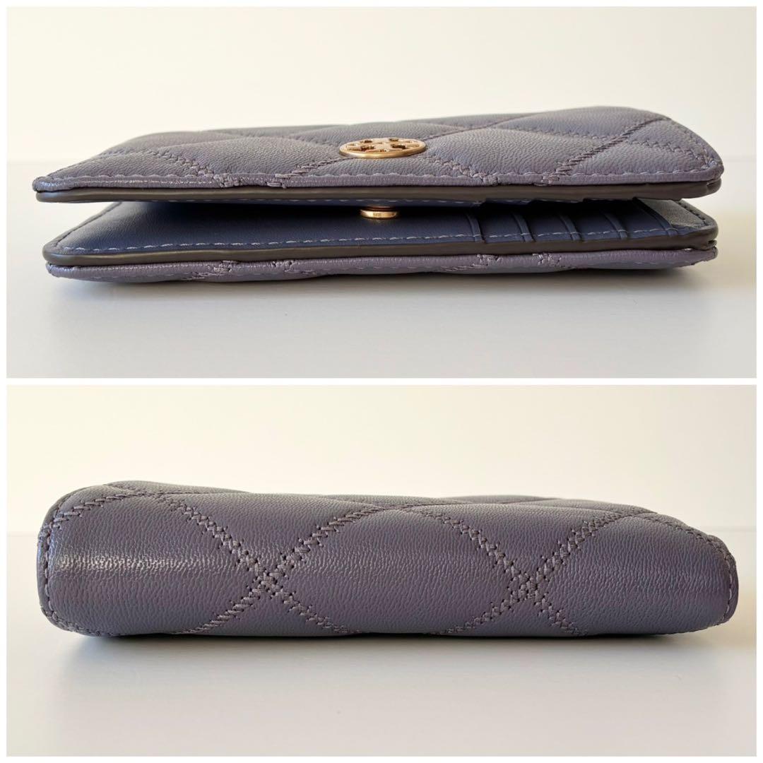 【極美品】TORY BURCH 二つ折り財布 キルティング ウィラ くすみカラー