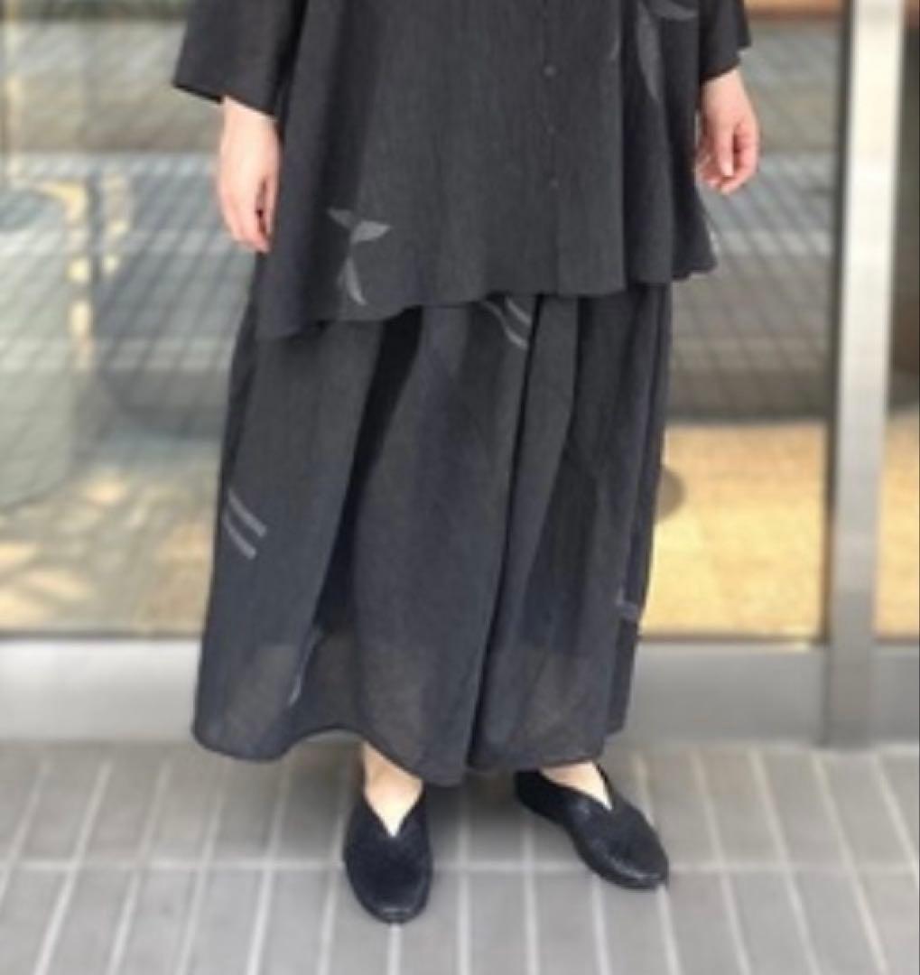 Jurgen Lehlコットンインレイ柄シアーなバルーンスカート