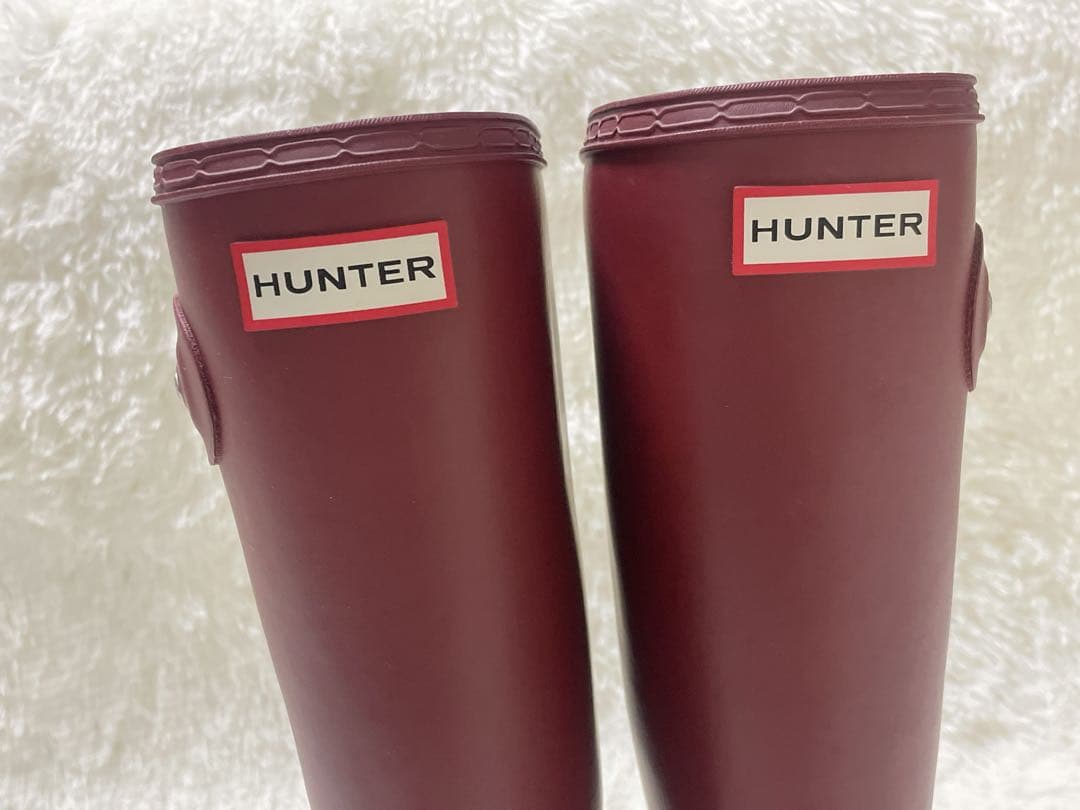 HUNTERハンターレインブーツサイドジップレッド23.5cm