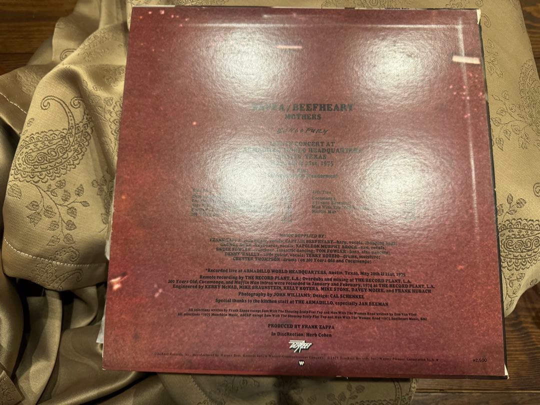 【白ラベルプロモ盤】Zappa/Beeferheat Mother's レコード