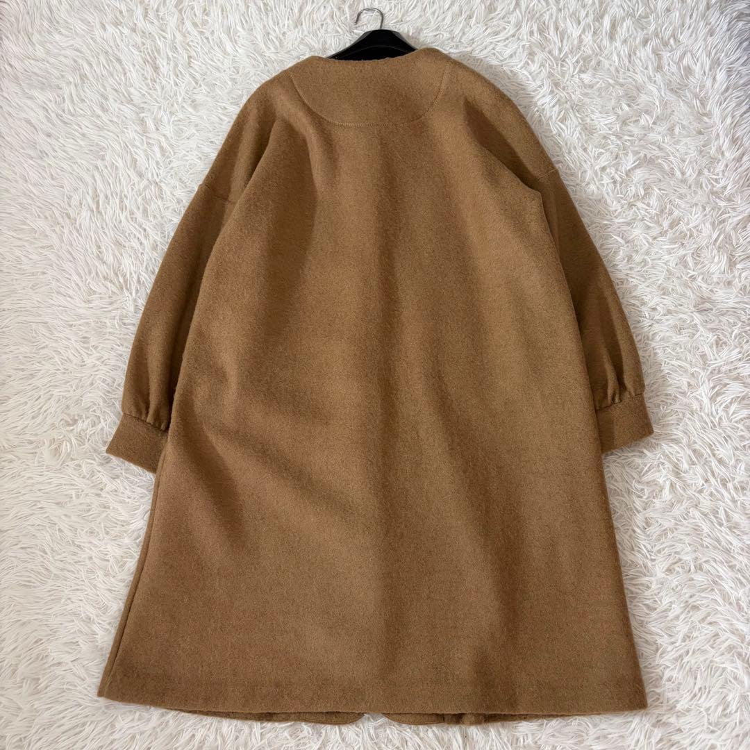 フランシュリッペ 2019ポンポンコート ノーカラー ボリュームスリーブ