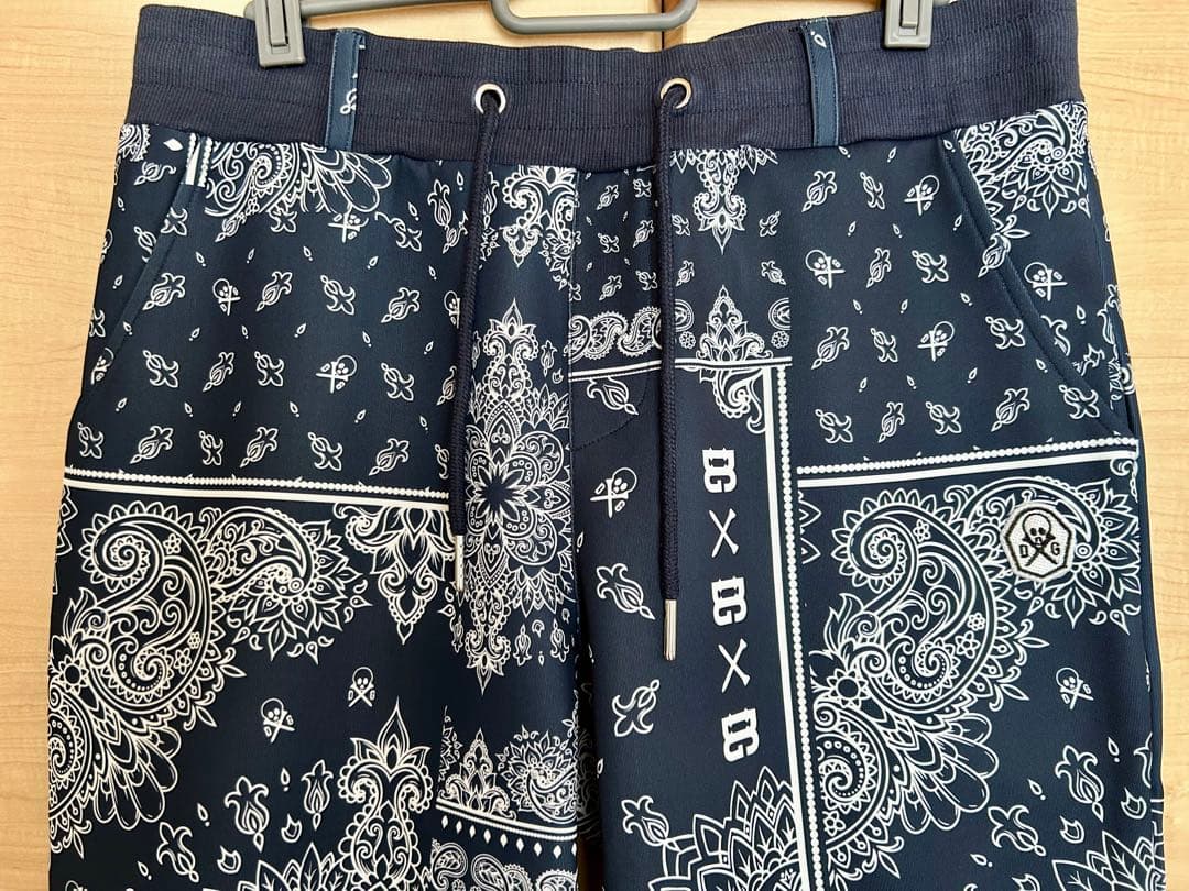 DIVINER GOLF ペイズリー ネイビー ゴルフパンツ ジャージ XL