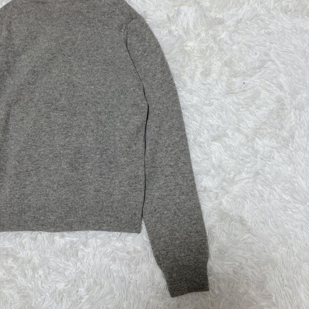 【希少】美品 プレイコムデギャルソン 黒ワッペン ウールカーディガン グレー S