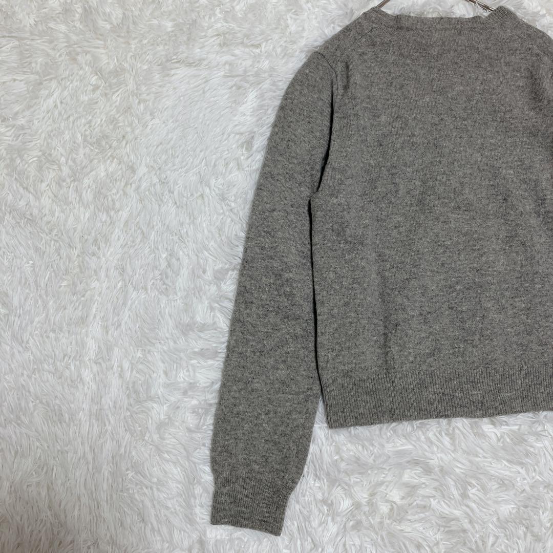 【希少】美品 プレイコムデギャルソン 黒ワッペン ウールカーディガン グレー S