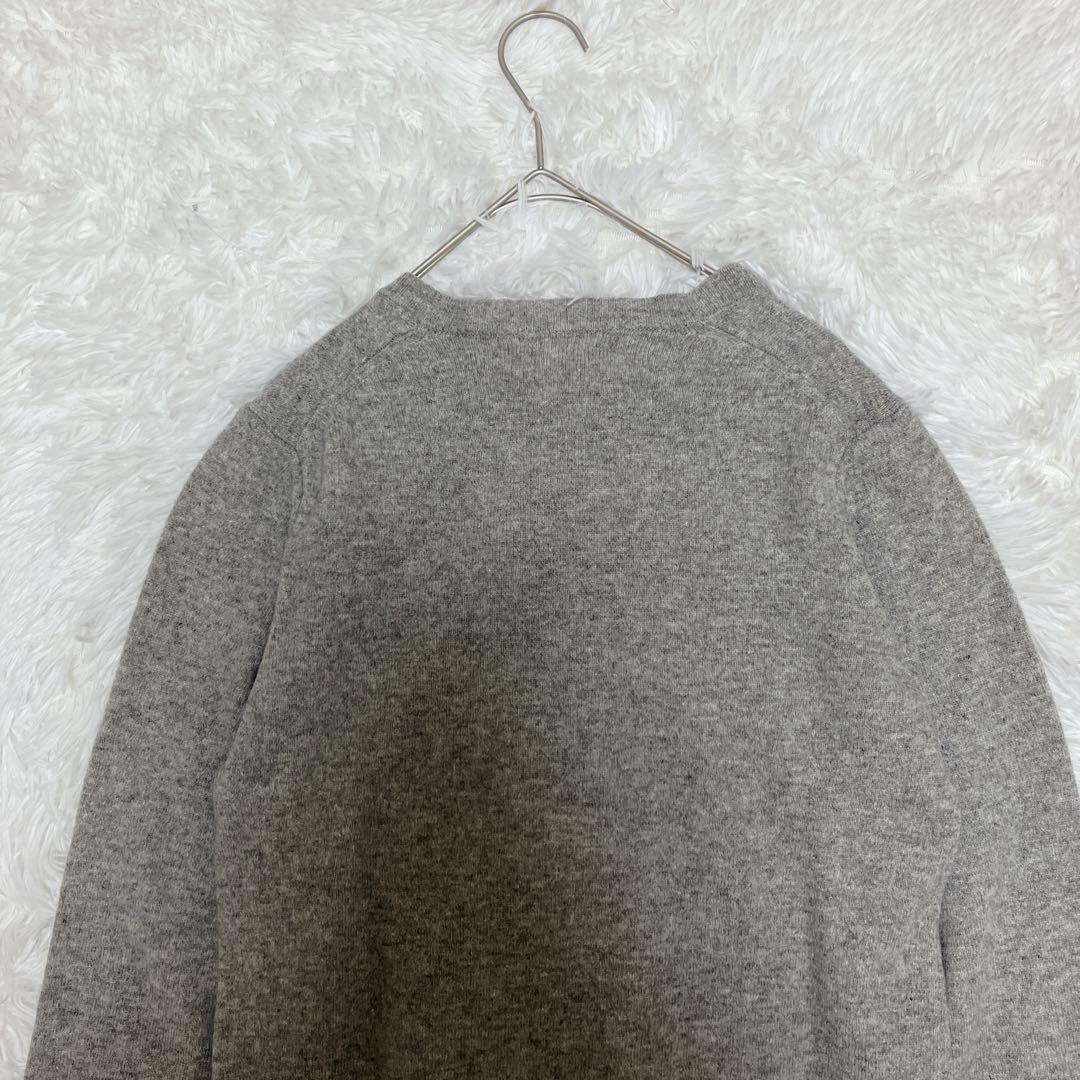 【希少】美品 プレイコムデギャルソン 黒ワッペン ウールカーディガン グレー S