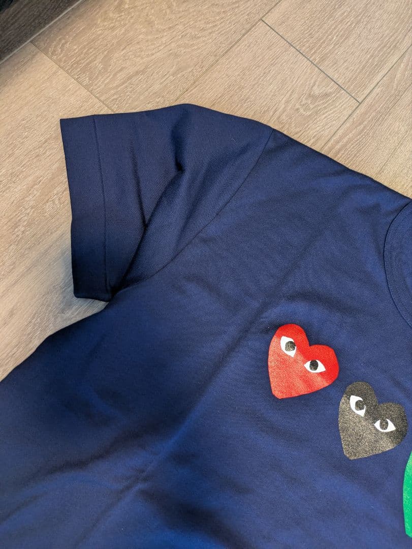 PLAY コムデギャルソン　ハート Tシャツ ネイビー