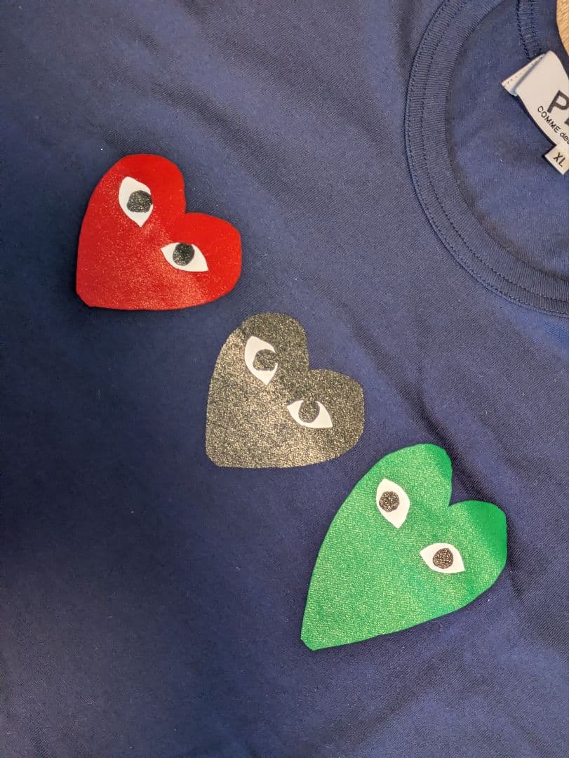PLAY コムデギャルソン　ハート Tシャツ ネイビー