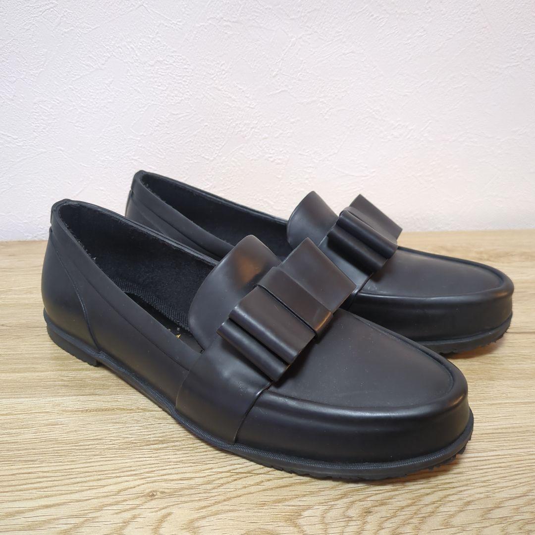 美品　DIANA ダイアナ ラバー スリッポン 黒パンプス レインシューズ　24