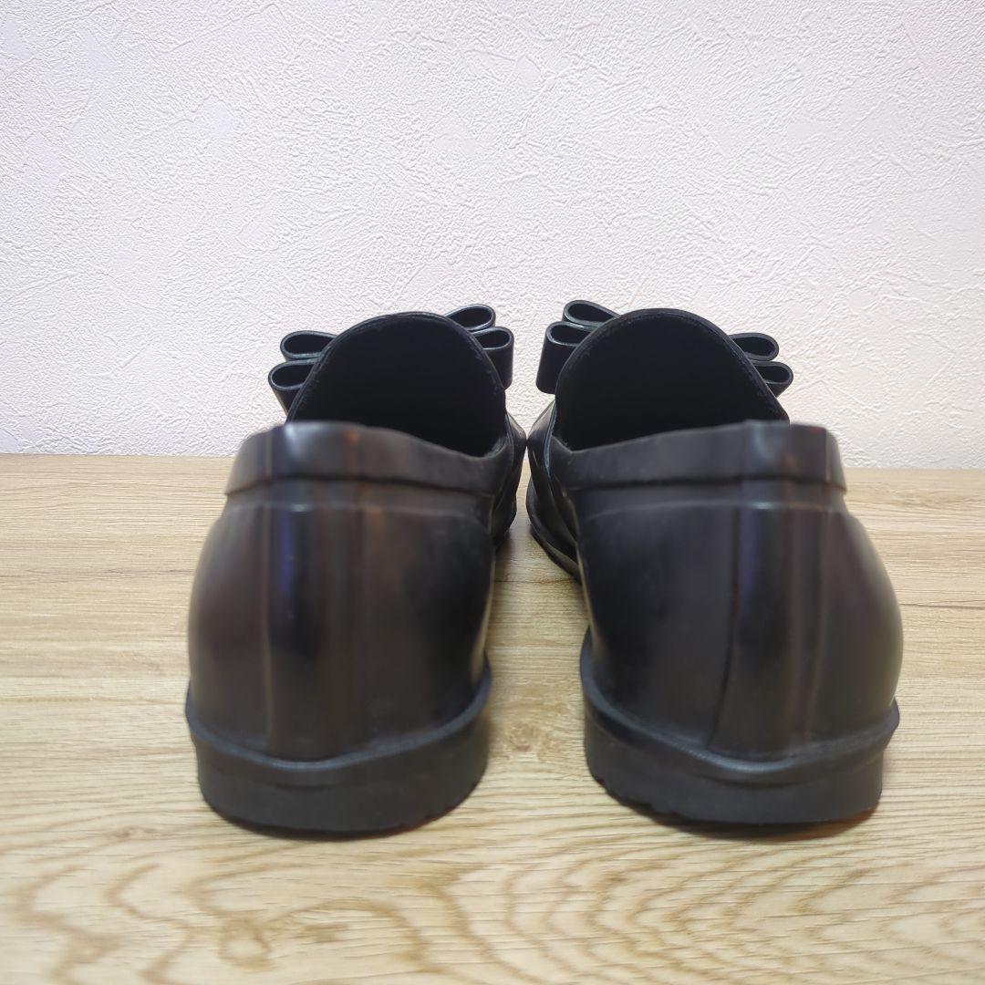 美品　DIANA ダイアナ ラバー スリッポン 黒パンプス レインシューズ　24