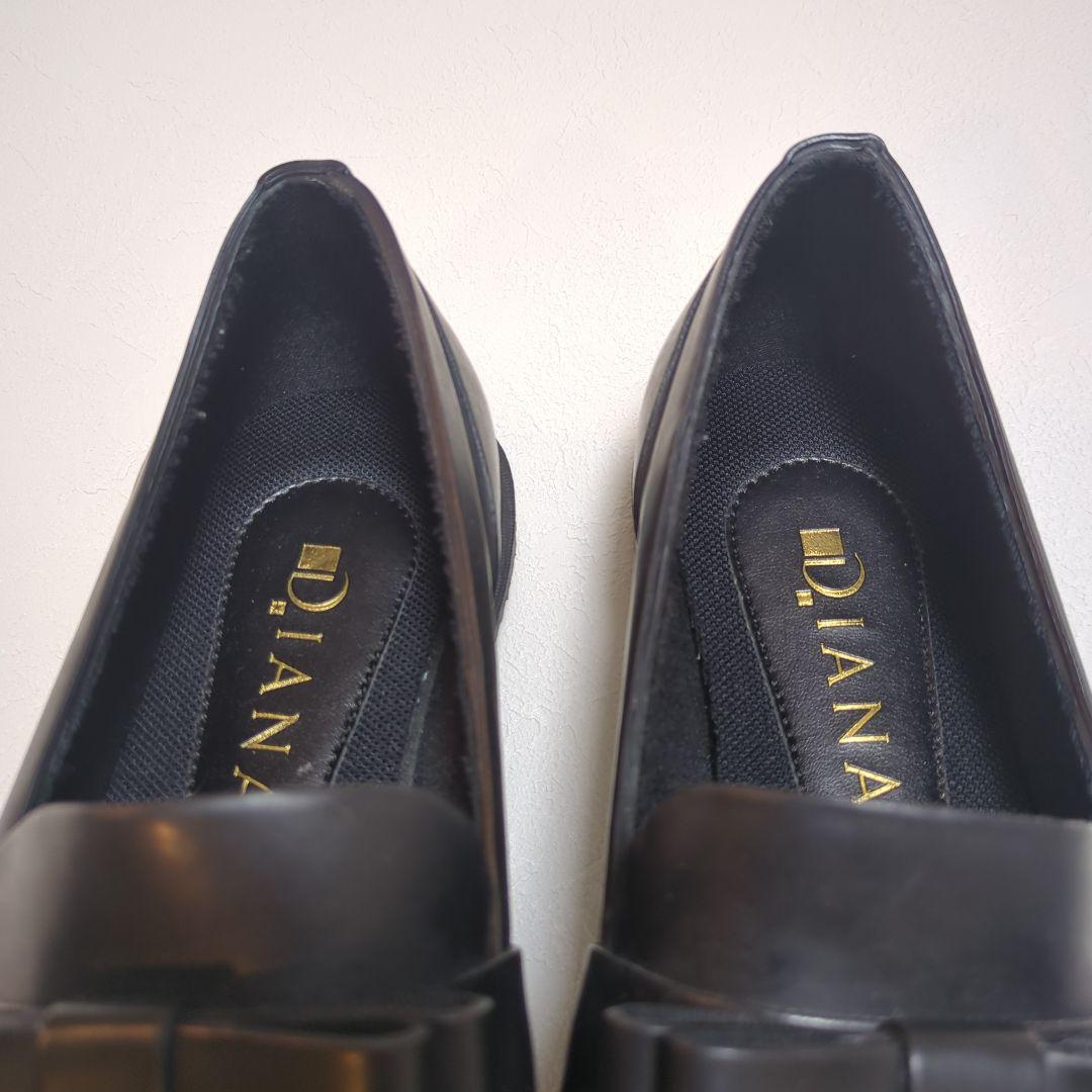 美品　DIANA ダイアナ ラバー スリッポン 黒パンプス レインシューズ　24