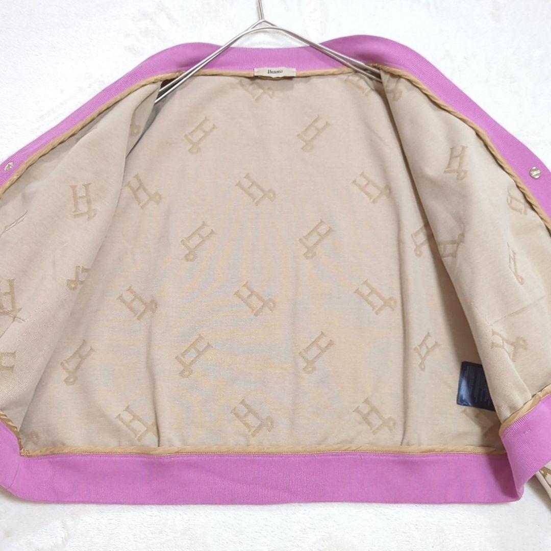 極美品 40 HERNO 近年モデル 総ロゴ モノグラム カーディガン ピンク