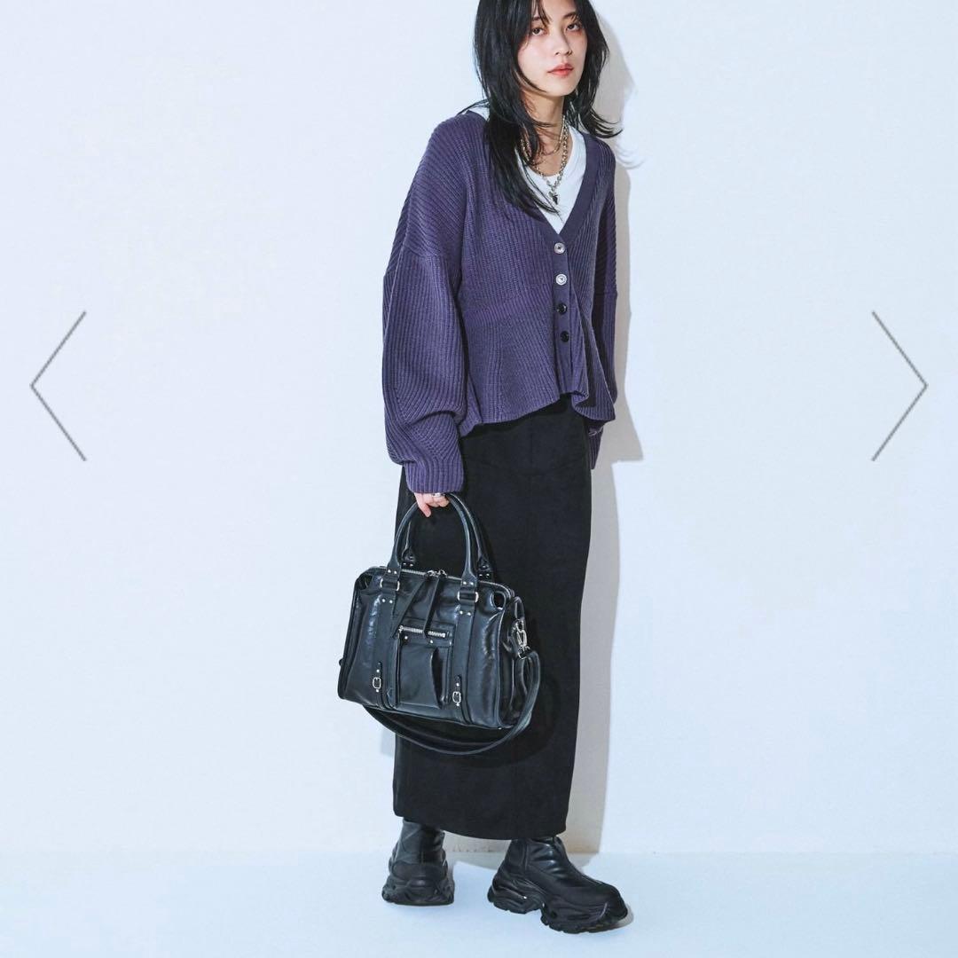 JEANASIS アンティークフェイクレザーボストンバッグ【BLACK】