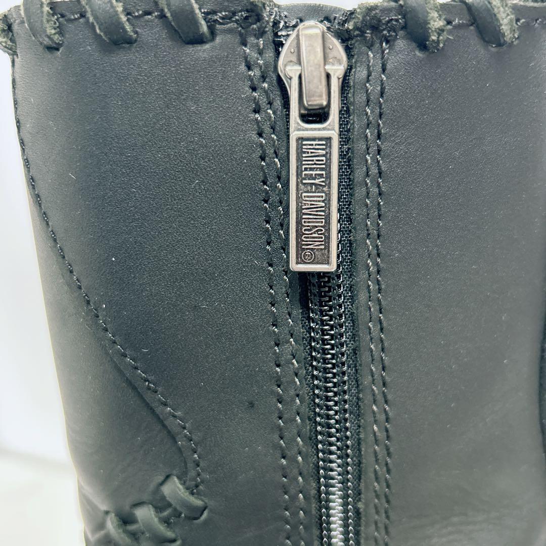 Harley-Davidson ブラックレザーエンジニアブーツ スタッズ付き