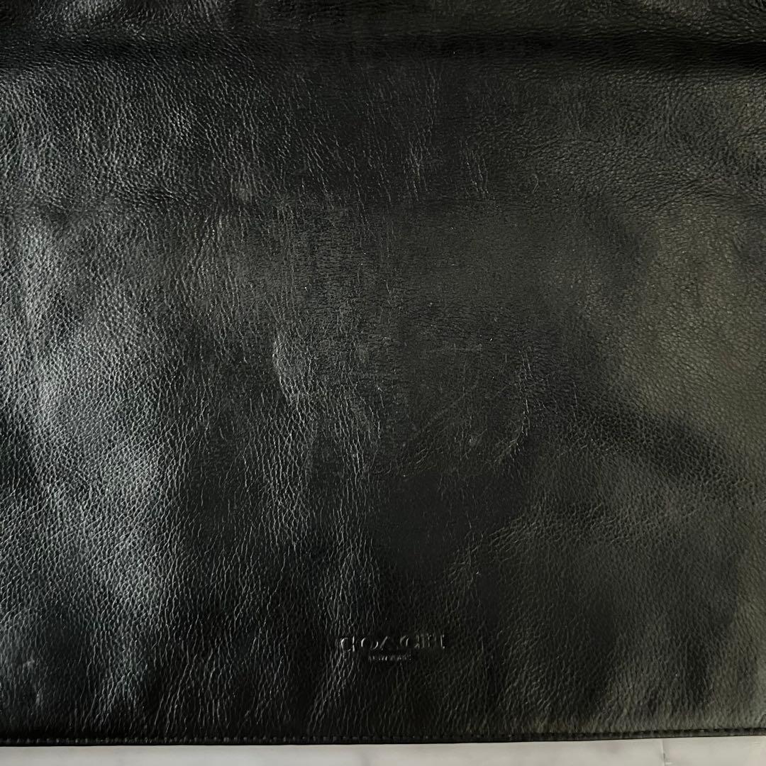 COACH コーチ チャールズ メッセンジャーバッグ ブラック シボ加工