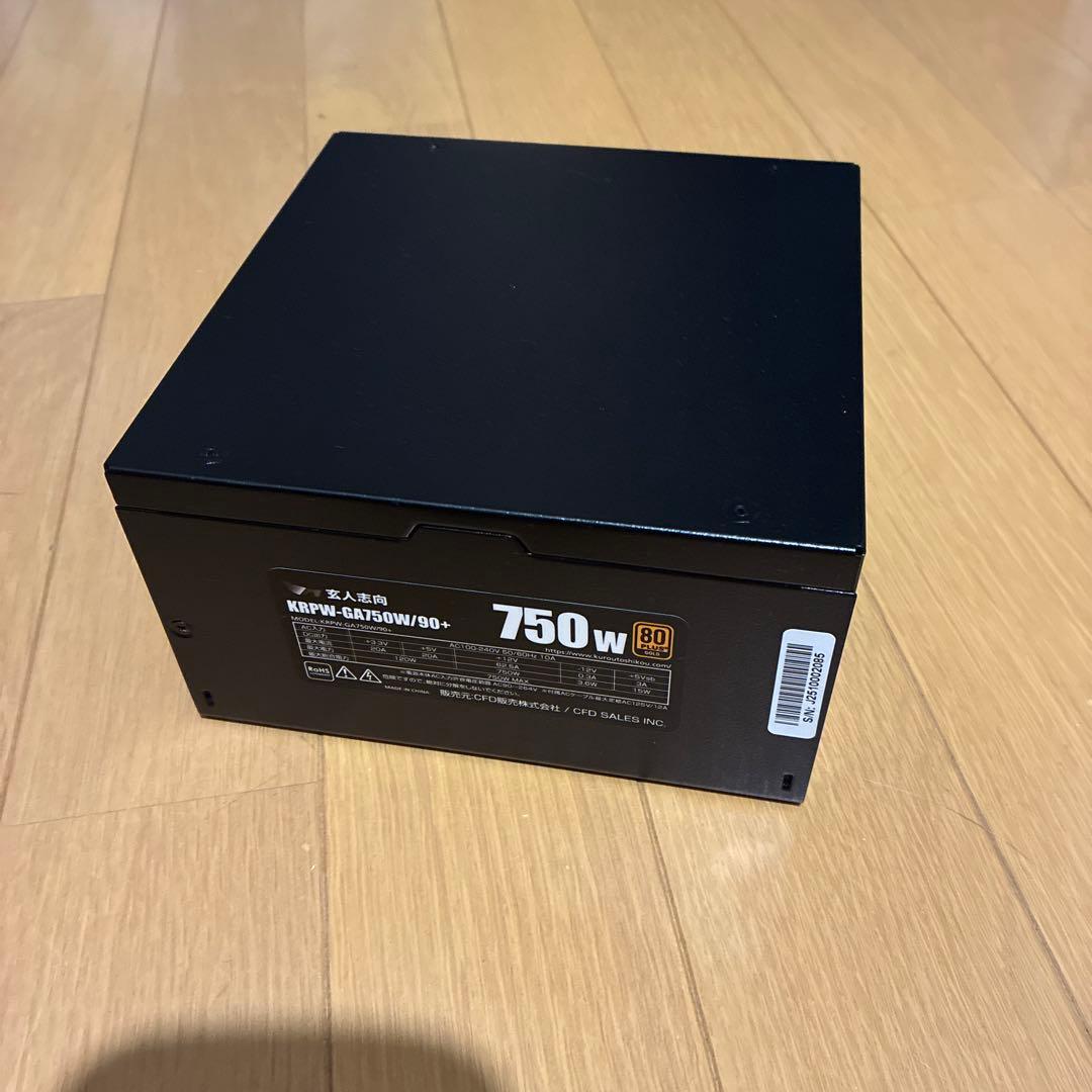 玄人志向 KRPW-GA750W/90+ 80PLUS GOLD 750W 電源