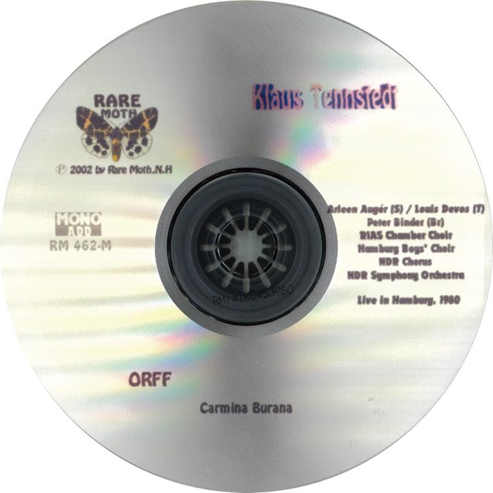 【録音悪 1CD-R】テンシュテット カルミナブラーナ 1980年 NDR