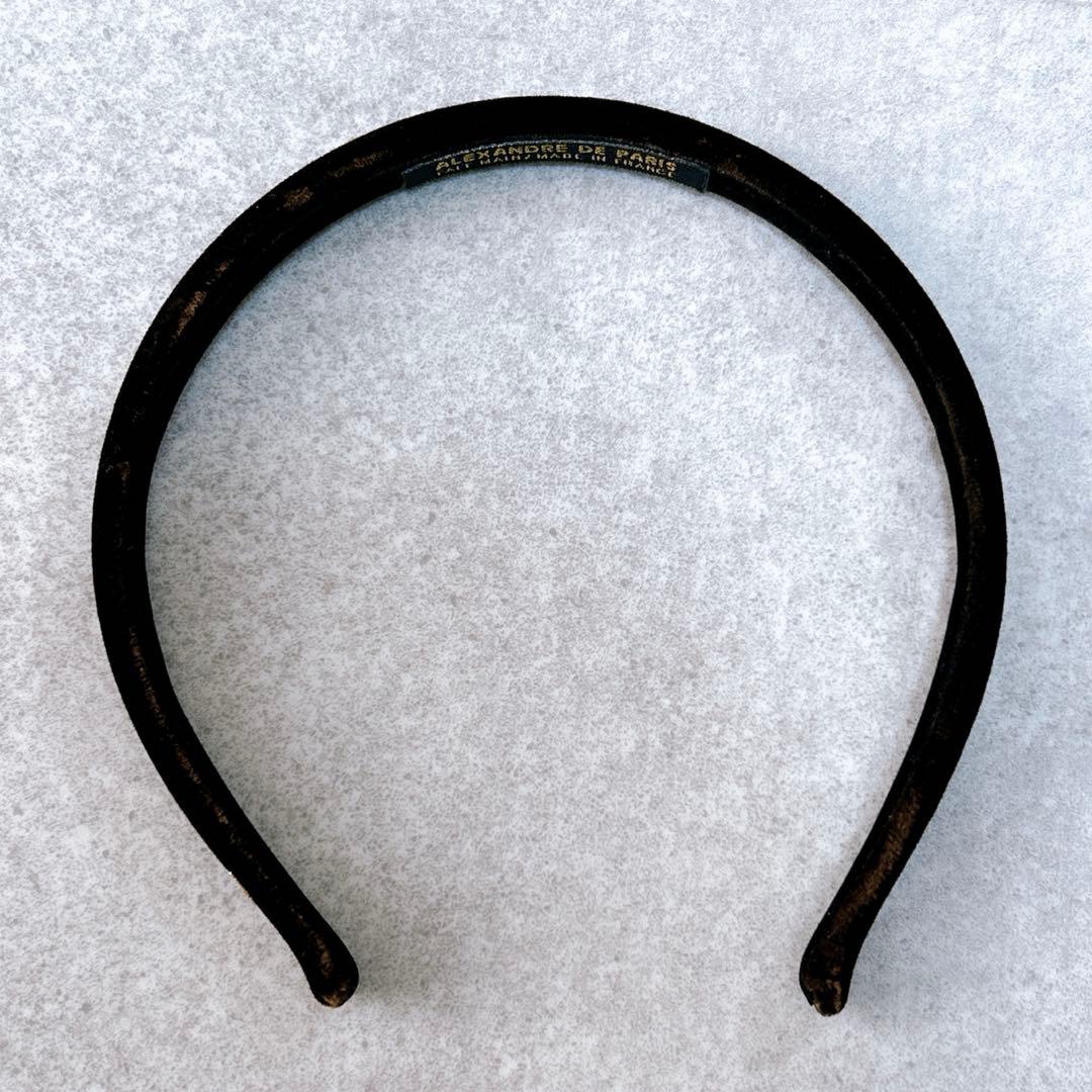 定番✨ アレクサンドル ドゥ パリ　カチューシャ ベロア ブラウン 10mm