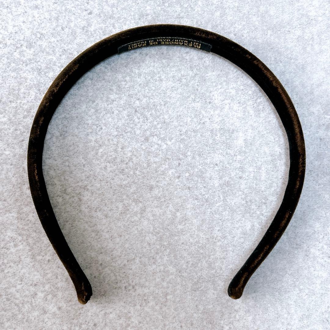 定番✨ アレクサンドル ドゥ パリ　カチューシャ ベロア ブラウン 10mm