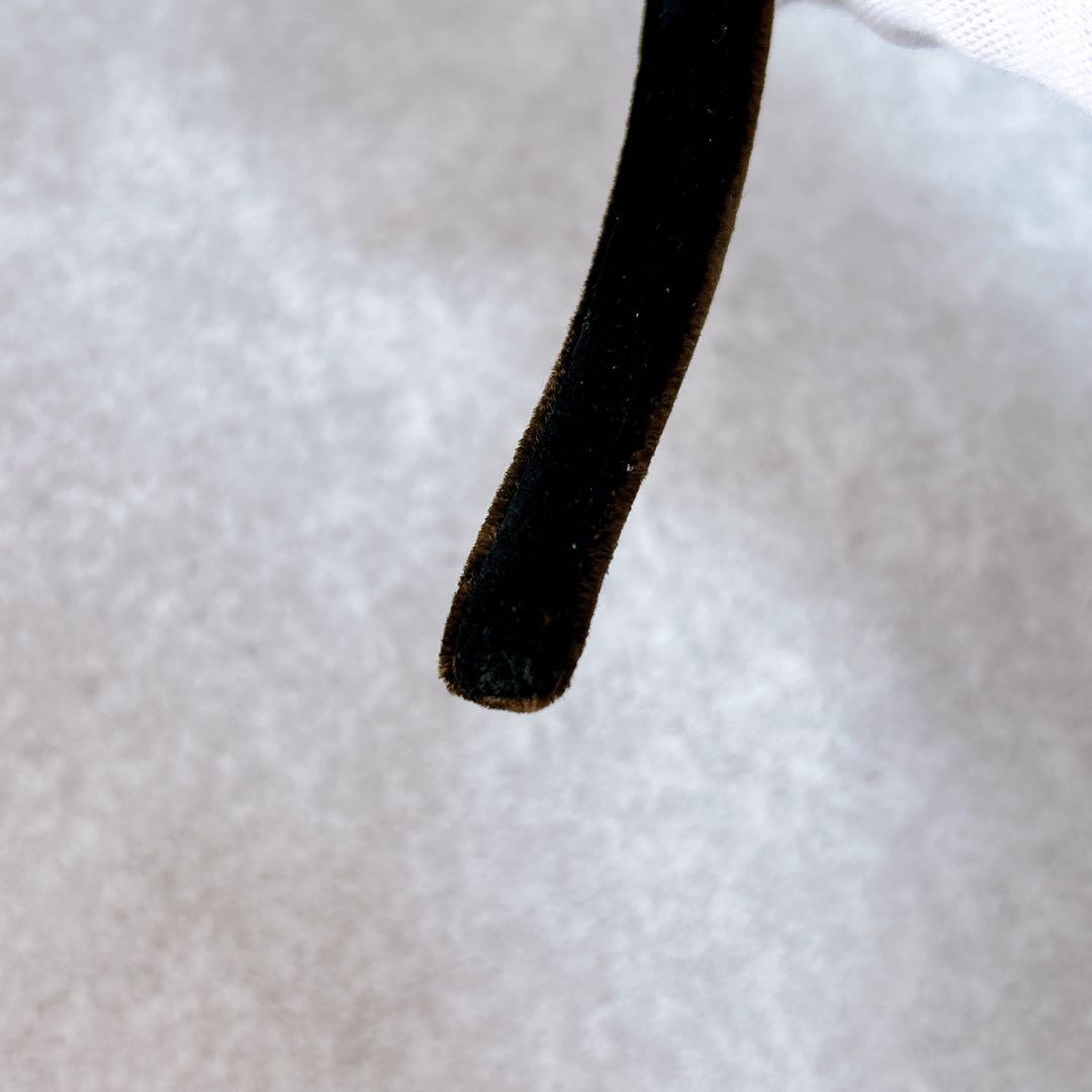定番✨ アレクサンドル ドゥ パリ　カチューシャ ベロア ブラウン 10mm