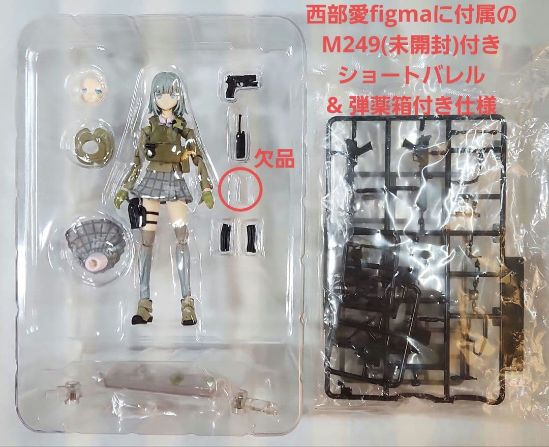 figma「リトルアーモリー 椎名六花(欠品有り)」+西部愛付属M249付き