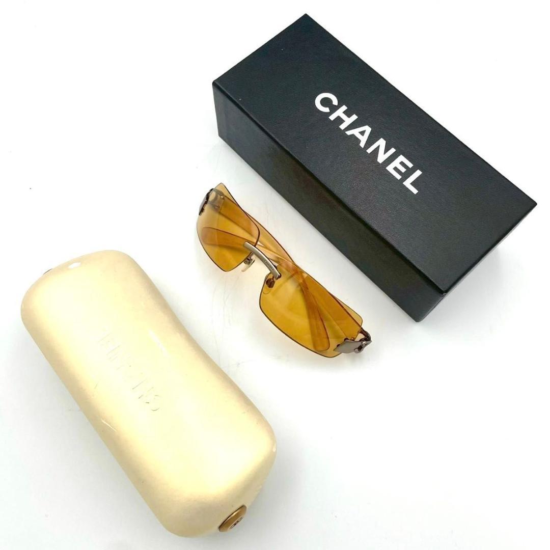 445 CHANEL サングラス 4048 リムレス ココマーク ケース付 箱付