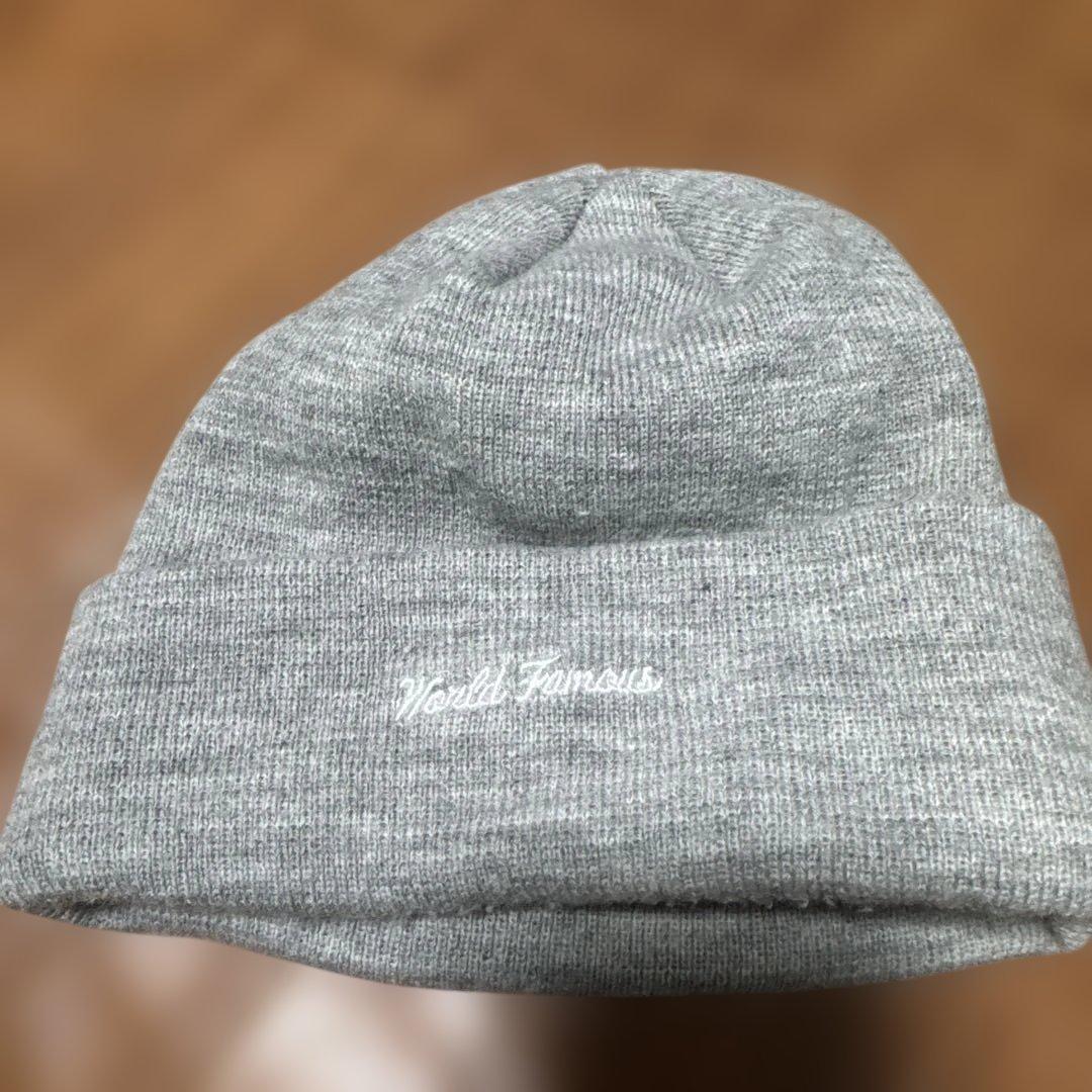 Supreme ニット帽 クロスロゴ グレー