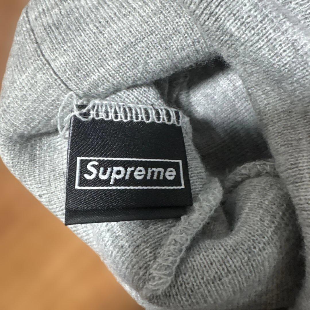 Supreme ニット帽 クロスロゴ グレー